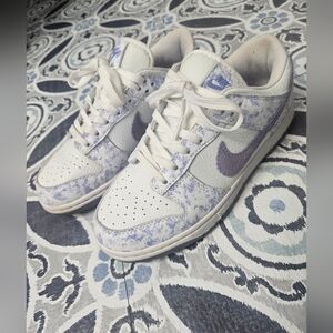 Nike Dunks Purple and White Sneakers Low-Top Leather